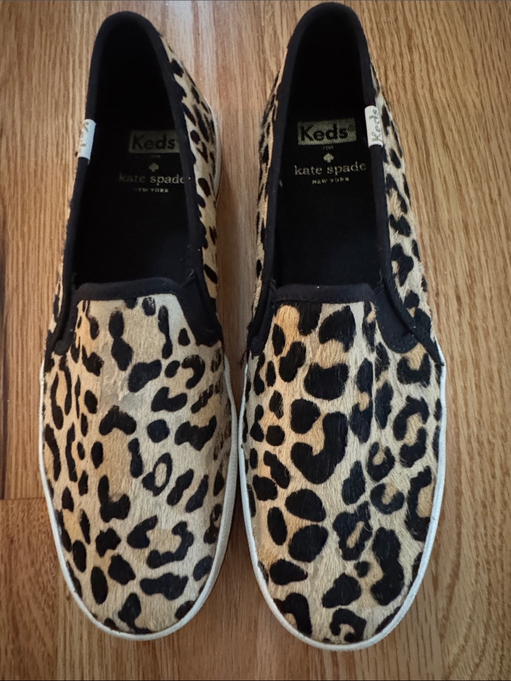 Keds x Kate Spade Leopard Slip-On Sneakers, size 7.5